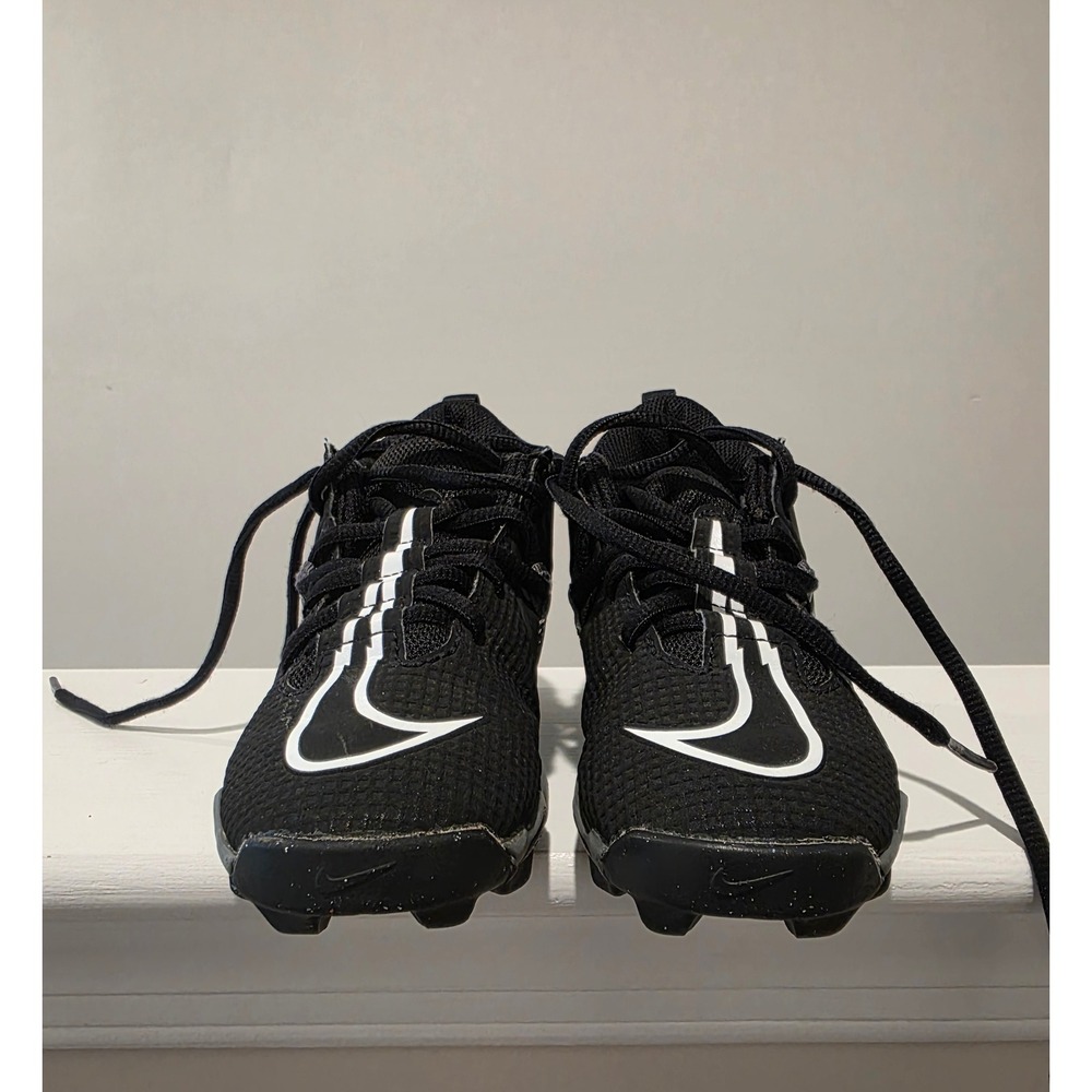 Kid's sz 1Y Nike Alpha Menace 3 Shark Football Cleats Black White CV0581-010 - Picture 7 of 12